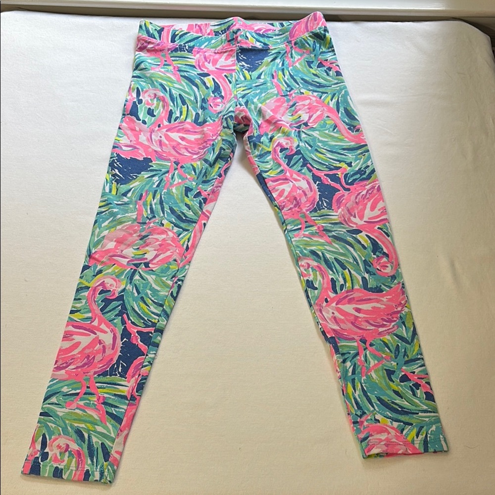 Lilly Pulitzer - Colorful Flamingo Print Leggings - Size 10-12